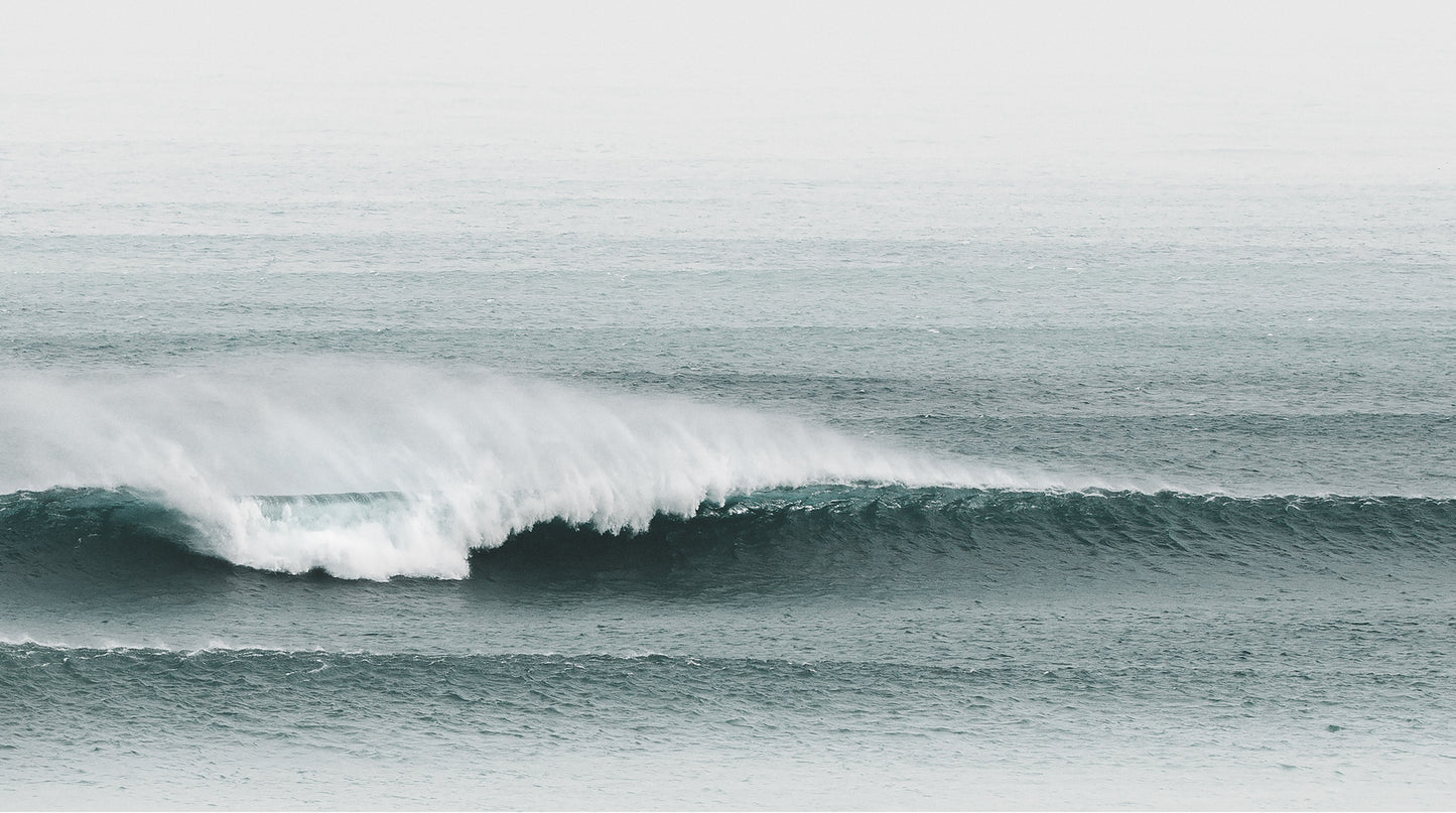 Artwork print of a photo of a Wave in the ocean with a foggy background by Francoise V Fine Art Gallery in Cape Town, South Africa