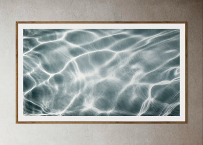 Natural Wood Kiaat framed photo of serene water  by Francoise V Fine Art Gallery in Cape Town, South Africa