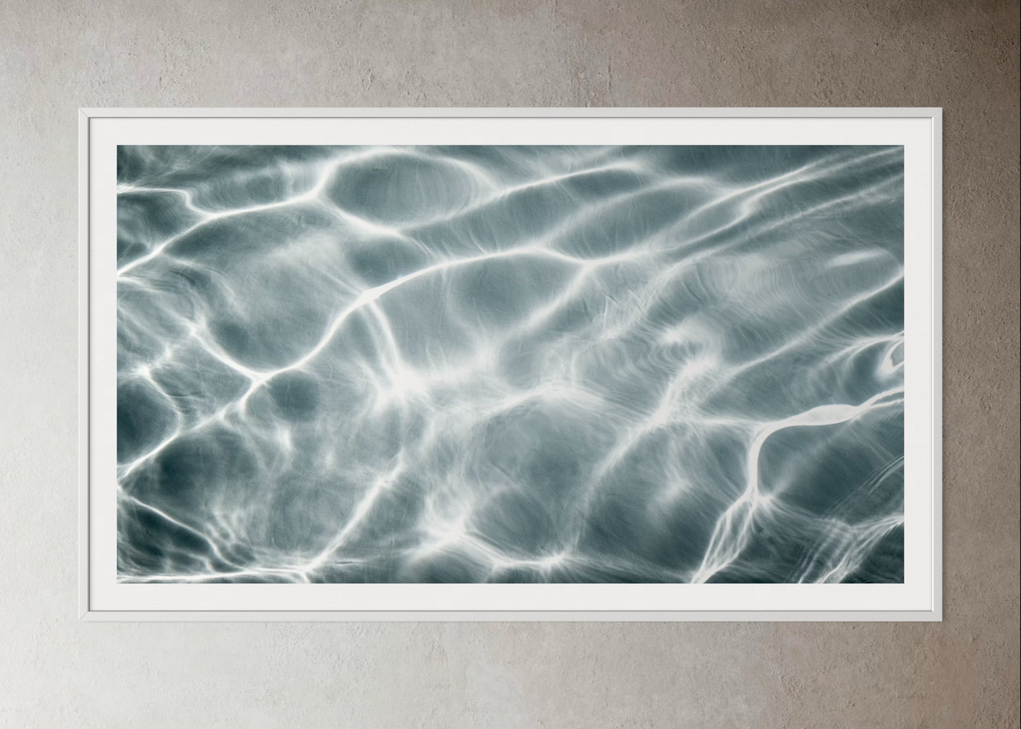 White box-framed photo of serene water by Francoise V Fine Art Gallery in Cape Town, South Africa
