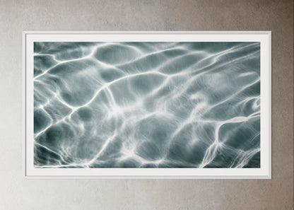 White box-framed photo of serene water by Francoise V Fine Art Gallery in Cape Town, South Africa