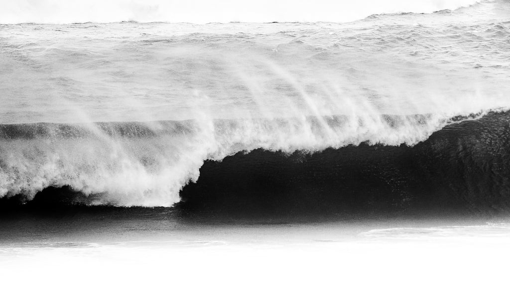 Artwork print of a Black and white photo of a wave crashing in the ocean by Francoise V Fine Art Gallery in Cape Town, South Africa